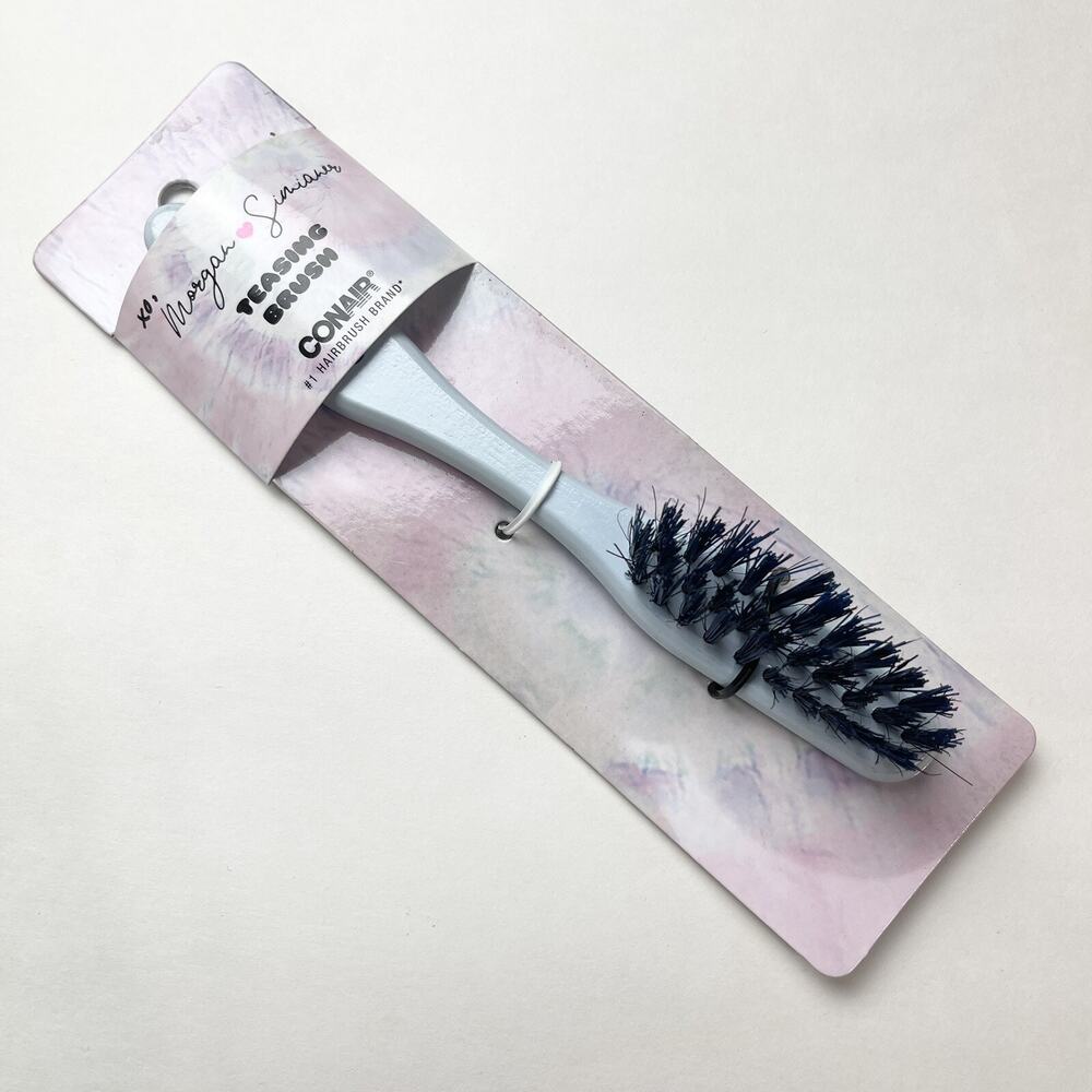 Conair Teasing Brush Morgan Simianer Small Mixed‎ Boar Bristle Light Blue XO